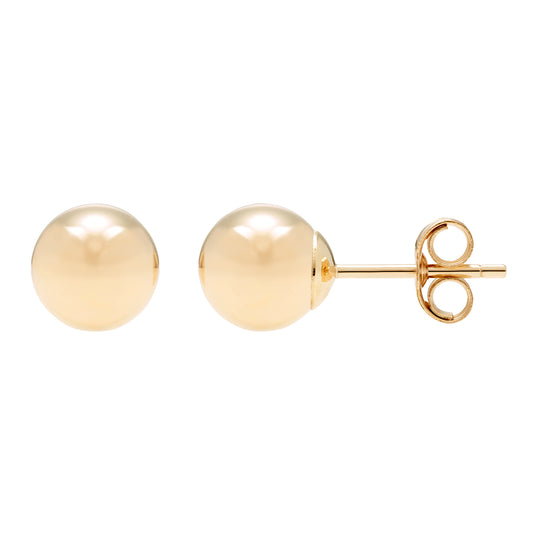 14K Yellow Gold Ball Stud Earrings